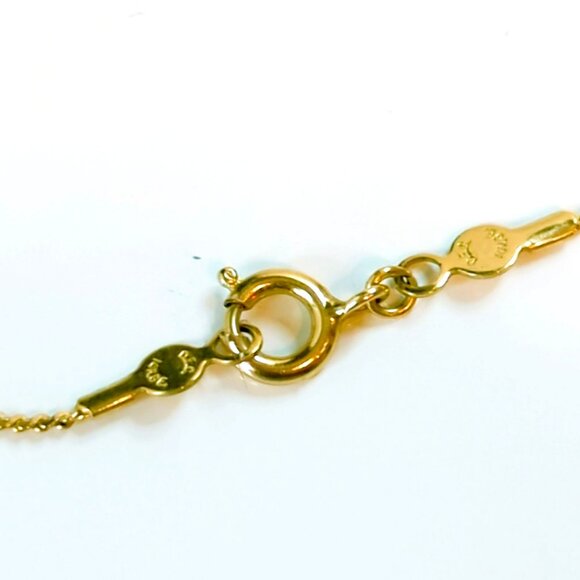 Vintage Donald Brue & Co DEC 14K Gold Electroplated Heart Necklace Red Gemstone - Picture 6 of 7